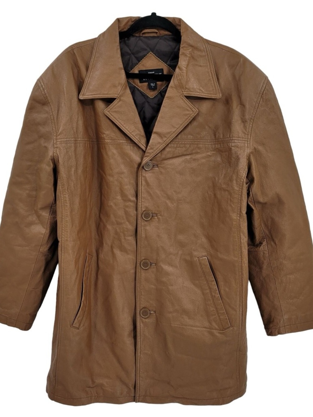 Haband Men's Genuine Leather Bomber Jacket Size M